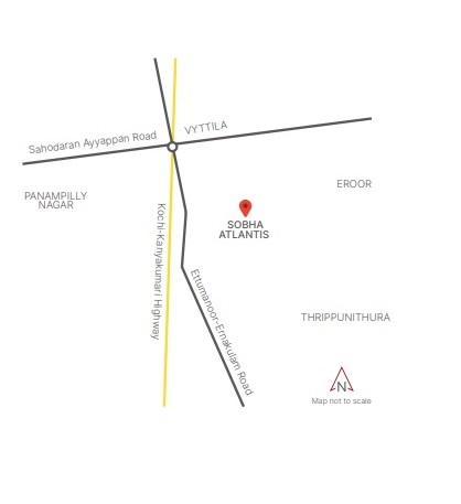 Sobha Atlantis Location Map only map Sobha Atlantis Location Map only map