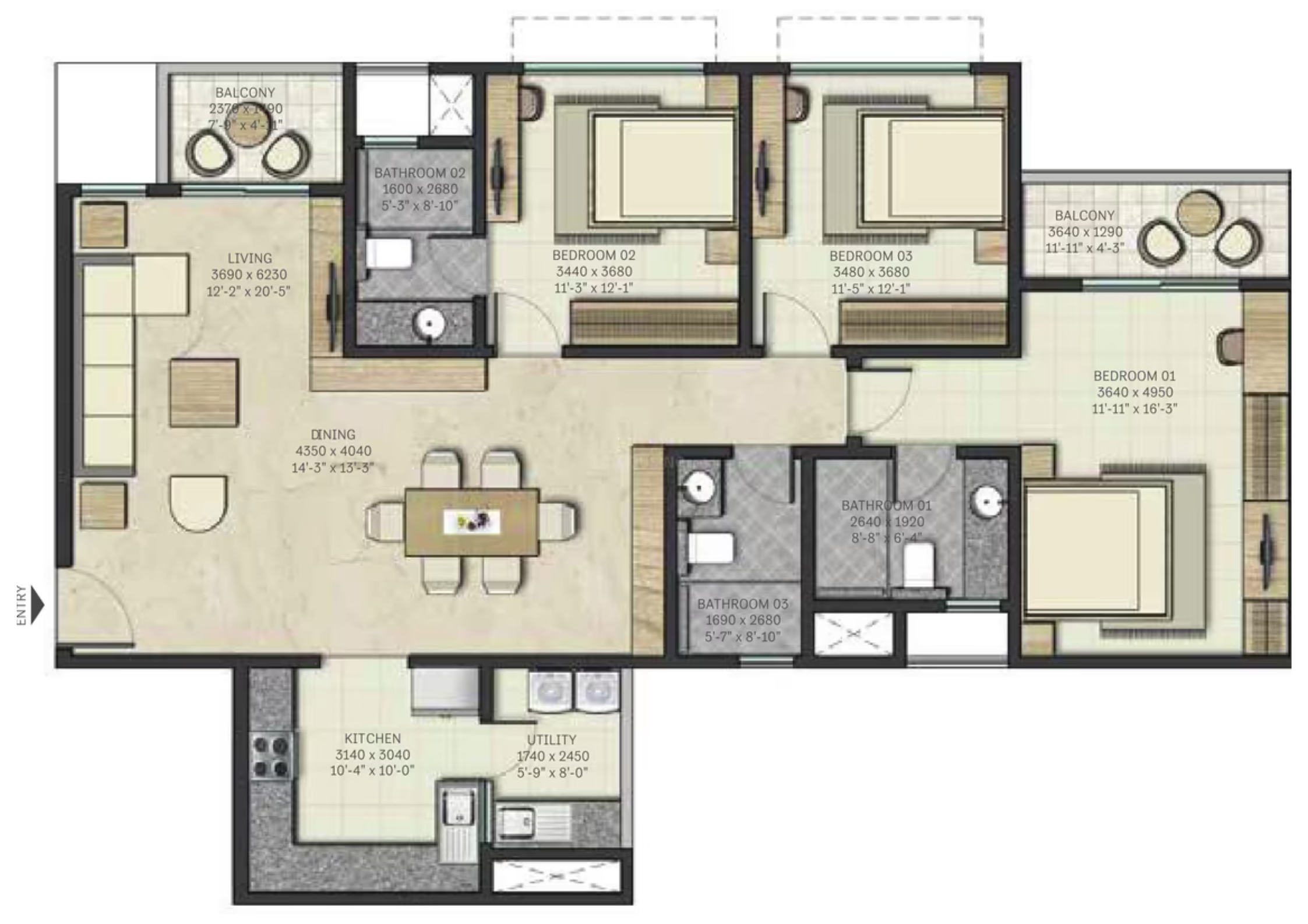Sobha Atlantis kochi floor plan